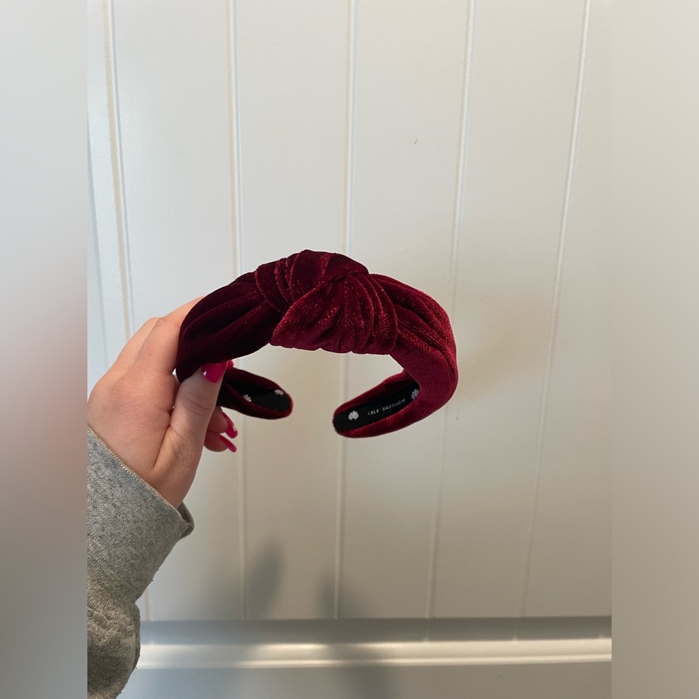 Velvet headband, new, maroon